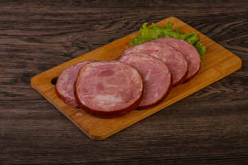 Slices of pork meat ham
