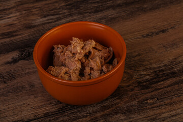 Canned tuna fillet for salad