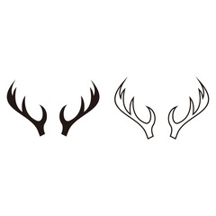 Deer antler set icon vector design.