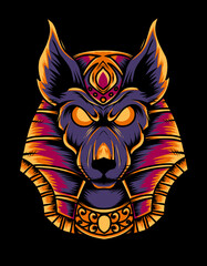 Obraz premium illustration vector isolated anubis head