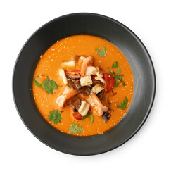 Tom Yam Thai soup isolated on white