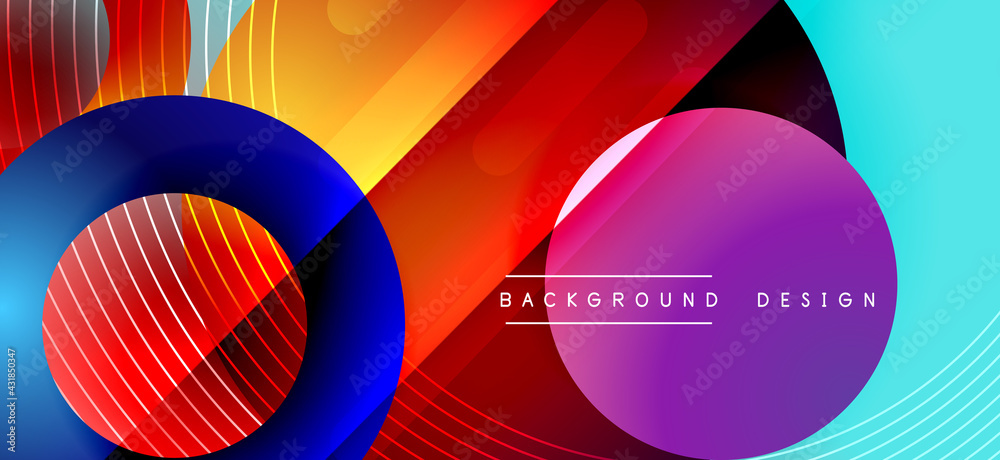 Poster Color block vector abstract background, dynamic shapes on color gradient. Trendy geometric abstract background for your text, logo or graphics