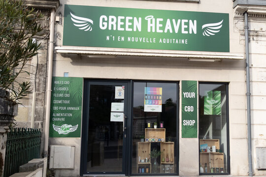green heaven cbd shop logo and text sign of store marijuana Cannabidiol products in the city