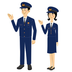紹介する警察官