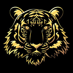Black tiger with gold stripes