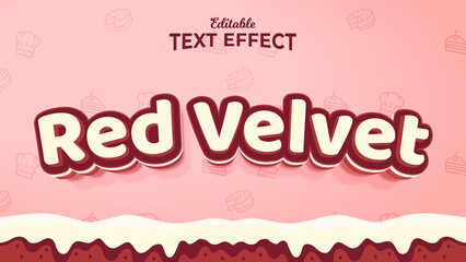 Red Velvet 3d Style Editable Text Effects