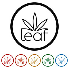 Marijuana ring icon isolated on white background color set