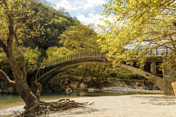 Papingo bridge, Voidomatis river bank in the Ioannina region, northwestern Greece