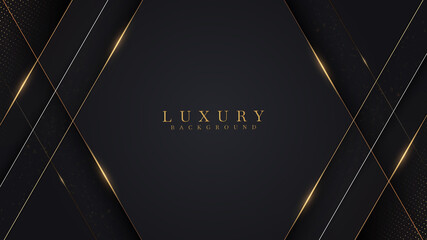 Golden lines luxury on white overlap brown and black shades color background. elegant realistic paper cut style 3d. Vector illustration about precious and beautiful feeling.