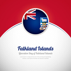 Falkland Islands happy liberation day with creative colorful country flag background