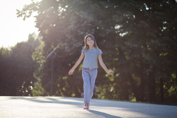 Time for nature. Little girl spending time in nature.