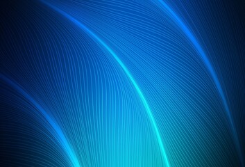 Dark BLUE vector texture with curved lines.