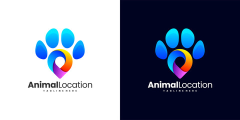 pet location logo with bold concept