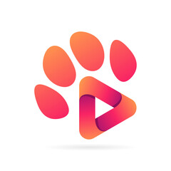 animal video play logo vector template