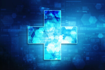 Medical plus sign, Medical and Health care Concept Background, Medical Technology