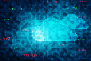 Cloud network in abstract technology background. Cloud networking concept.