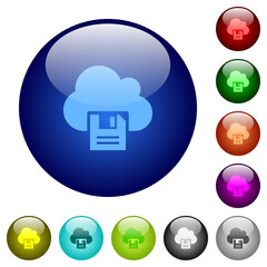 Cloud storage color glass buttons