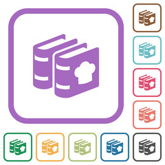Two cookbooks with chef hat simple icons