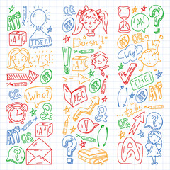 English course. E-learning, online education. English language