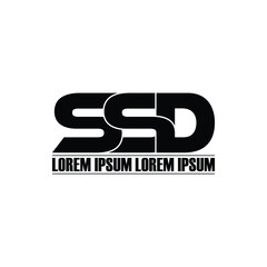 SSD letter monogram logo design vector