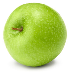 single green apple isolated on white background. clipping path