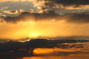 Colorful cloudy sky at sunset
