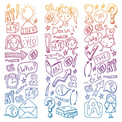 English course. E-learning, online education. English language