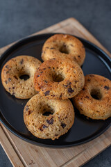 fresh home made chocolate chip donuts