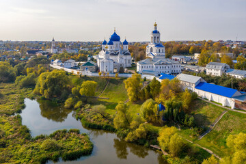 Fototapeta na wymiar Aerial view of Nativity Bogolubsky monastery (XVIII century). Bogolubovo, Vladimir Oblast, Russia.