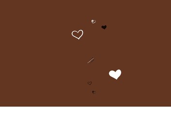 Light Pink, Yellow vector background with Shining hearts.