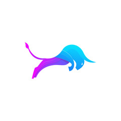 Colorful style gradient bull logo illustration