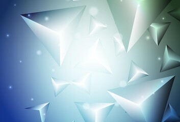 Light Blue, Green vector backdrop with lines, triangles.