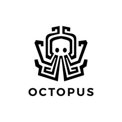 octopus kraken logo vector icon illustration