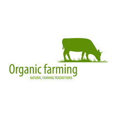 Organic farming concept logo design