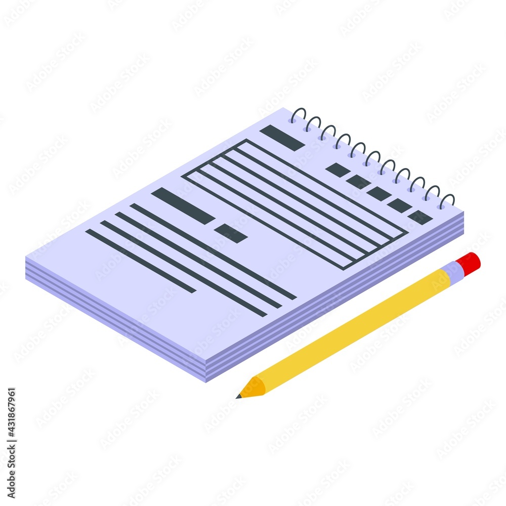 Poster plan task notebook icon. isometric of plan task notebook vector icon for web design isolated on whit
