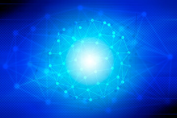 White blue digital code blue halftone pattern with white line motion and network connection backdrop wallpaper. Clean blue geometric background.