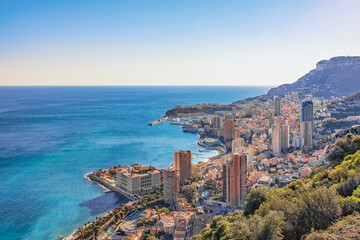 Fototapeta na wymiar Principality of Monaco on the French Riviera