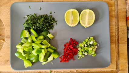 vegetables on a chopping board