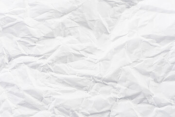 white crumpled paper texture background.
