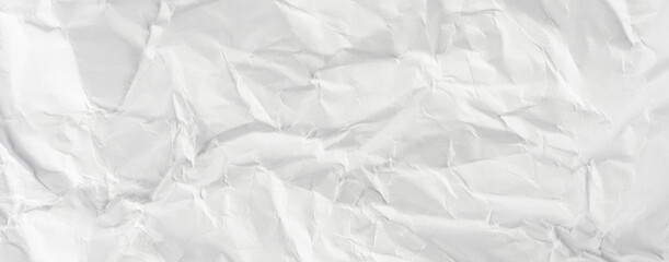 white crumpled paper texture background.