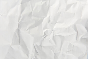 white crumpled paper texture background.