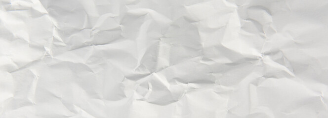 white crumpled paper texture background.