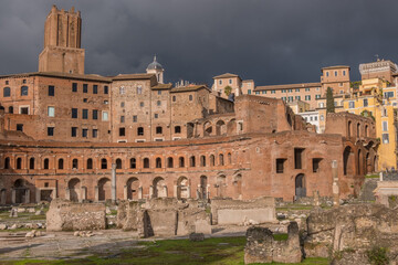 Obraz premium Beautiful view of Rome in Italy. Ancient historical ruins, famous monuments, alley's and streets.