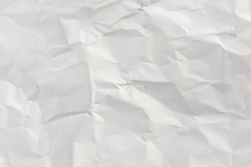 white crumpled paper texture background.