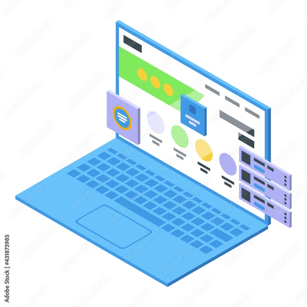 Poster windows interface icon. isometric of windows interface vector icon for web design isolated on white 