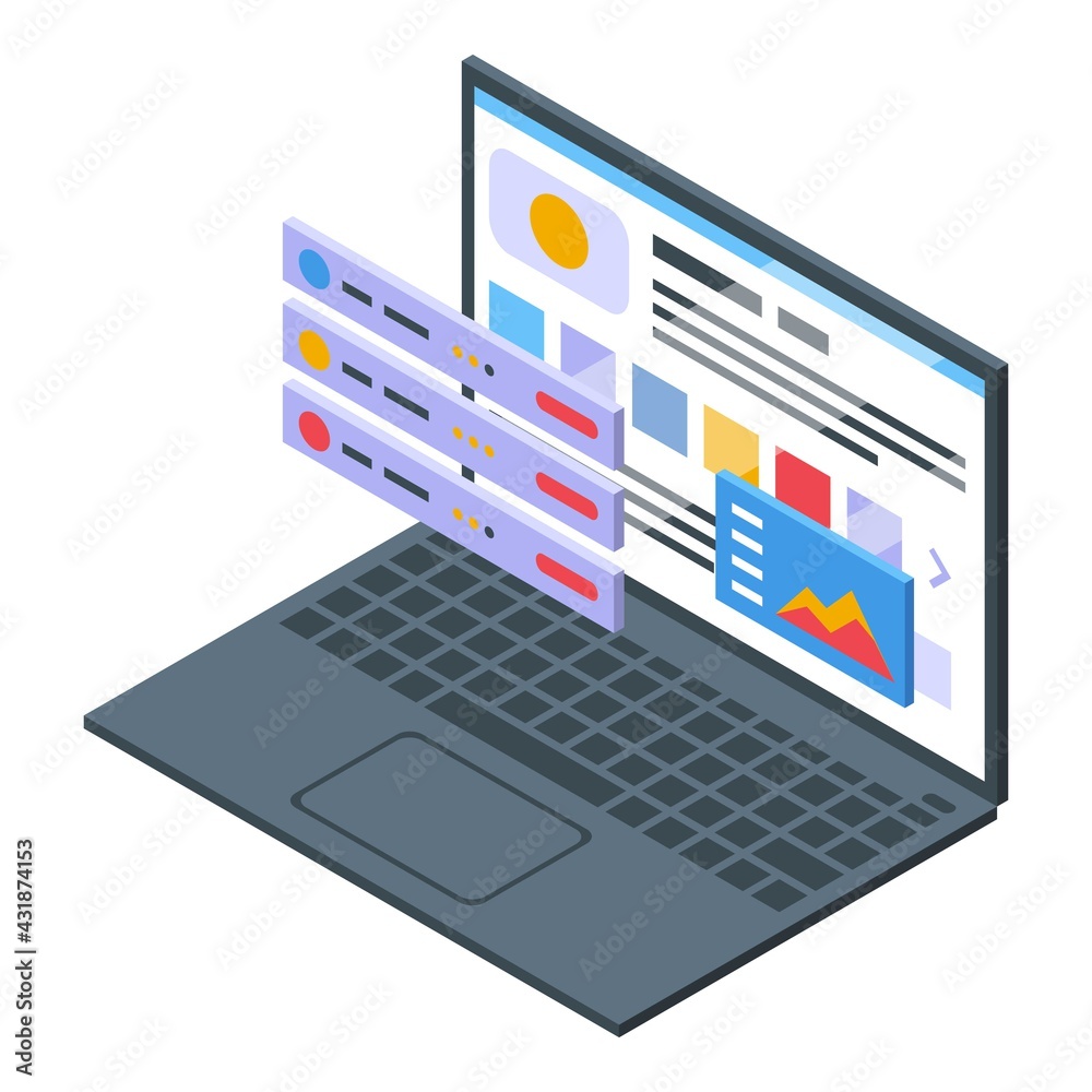 Poster software interface icon. isometric of software interface vector icon for web design isolated on whit