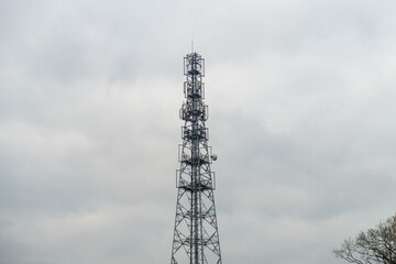 data transmission mast, LTE against the sky