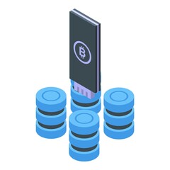 Bitcoin commerce icon. Isometric of Bitcoin commerce vector icon for web design isolated on white background