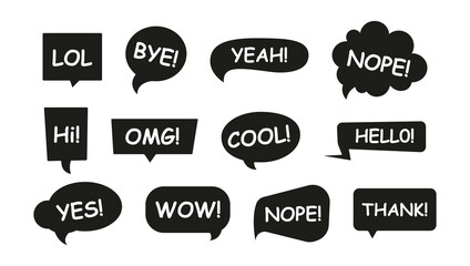 Set of speech bubbles with phrases 1