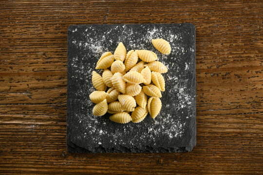 Heap of raw Italian gnocchetti sardi pasta